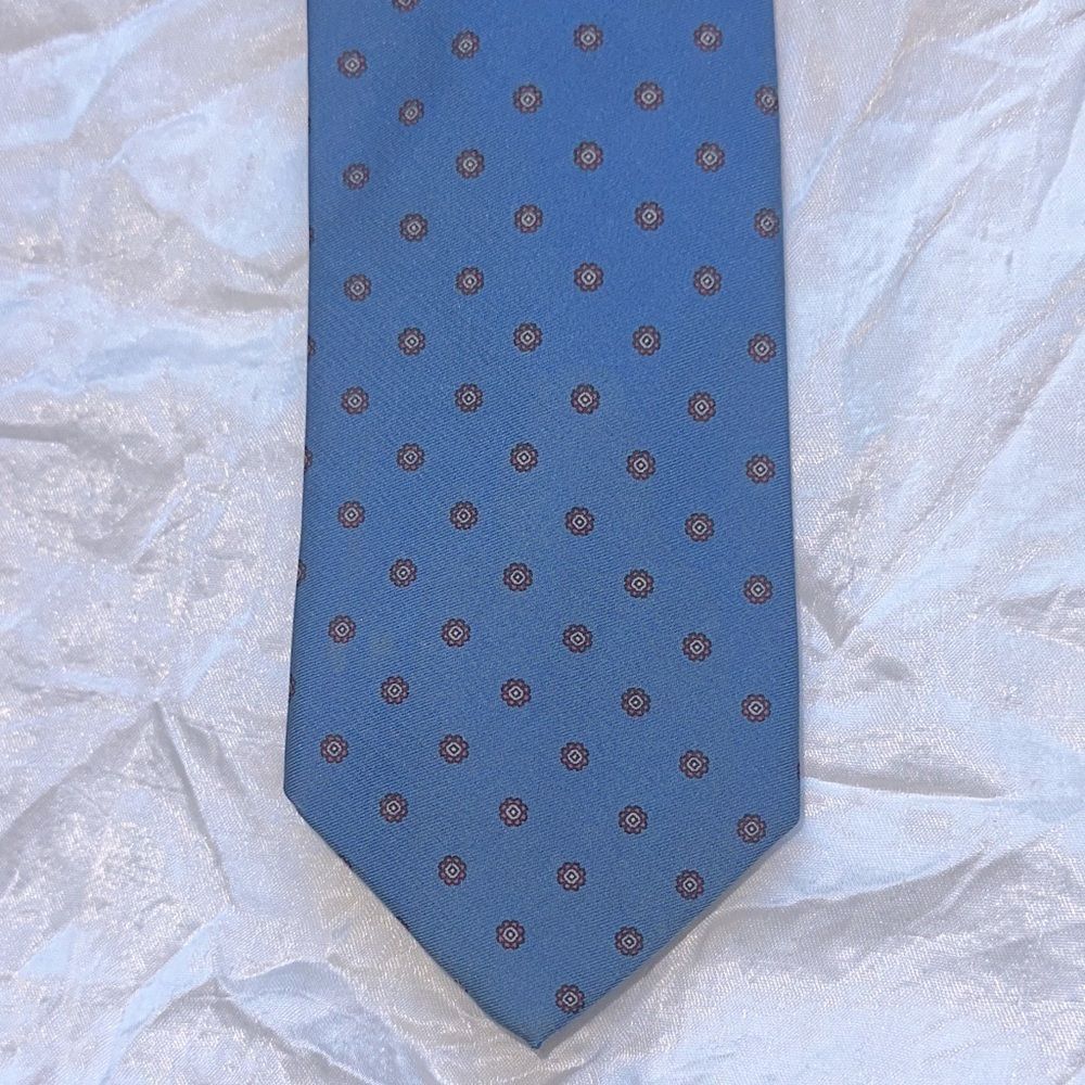 Vintage 80s J. Anthony’s Blue Tiny Paisley Print Silk Tie